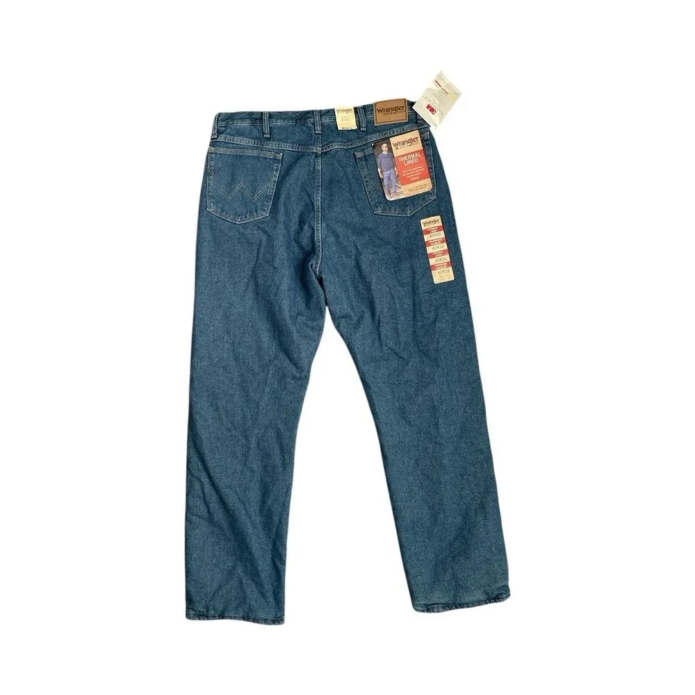 NWT Wrangler Rugged Thermal 3M Thinsulate Insulated Denim Winter Jeans 40x32